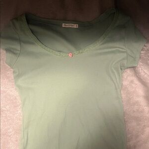 Women's Green Short Sleeve Top